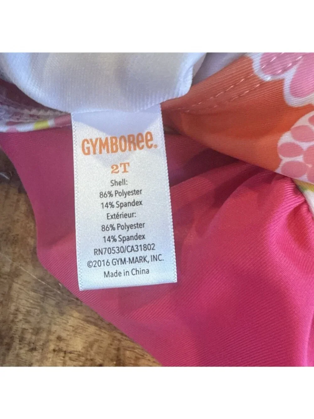Gymboree Toddler size 2T pink floral one piece Swim suit Flowers Skirt Hawaiian